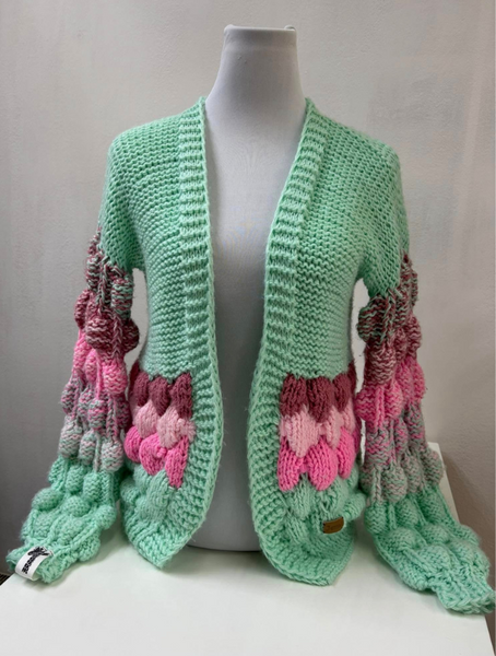 Cardigan Tejido Burbujas Modelo Emma
