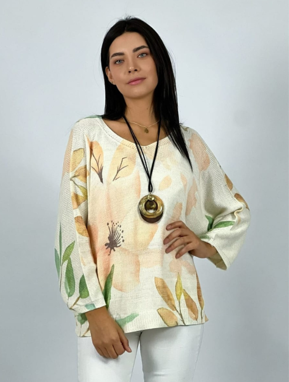 Sweater Con Diseño Flor Modelo Andalucía