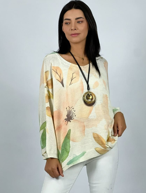 Sweater Con Diseño Flor Modelo Andalucía