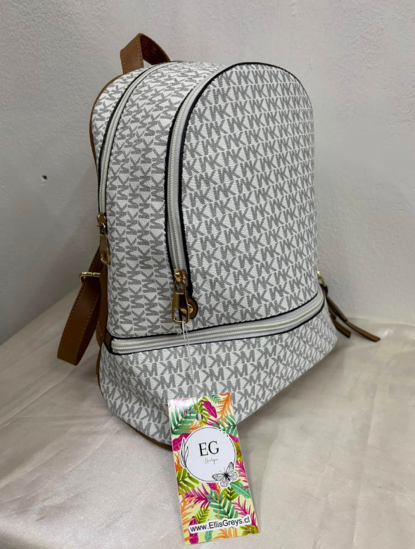 Mochila Eco Cuero Color Blanco Modelo Texas