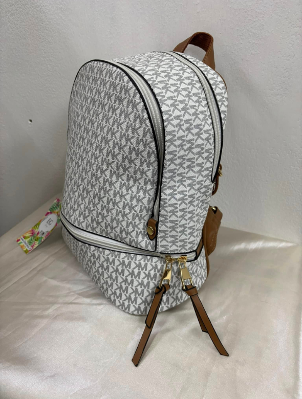 Mochila Eco Cuero Color Blanco Modelo Texas