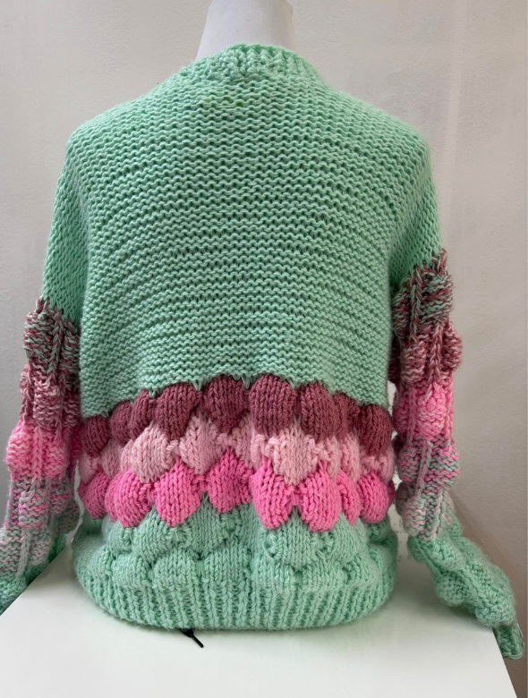 Cardigan Tejido Burbujas Modelo Emma