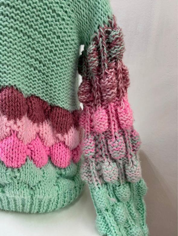 Cardigan Tejido Burbujas Modelo Emma