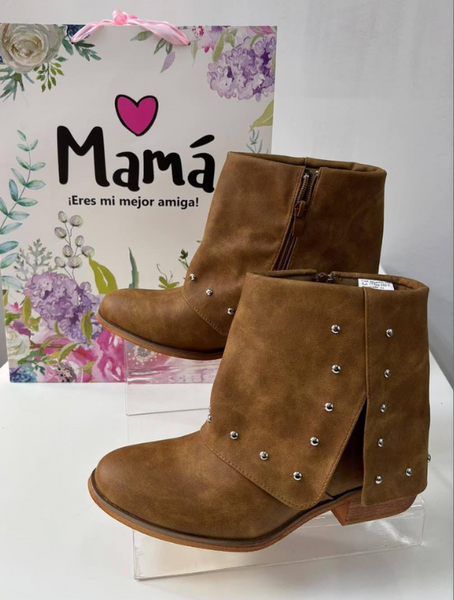 Zapato Botin Eco cuero Camel Modelo Jeiza