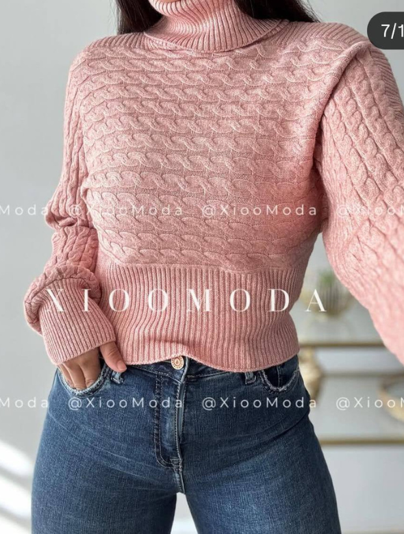 Sweater Trenzado Color Rosa Modelo Anastasia