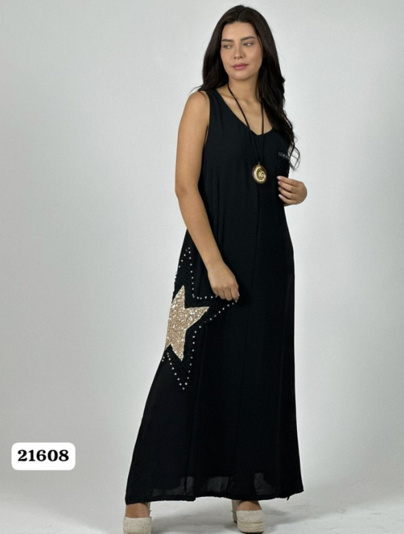 Vestido Largo crepe  Modelo Mallorca