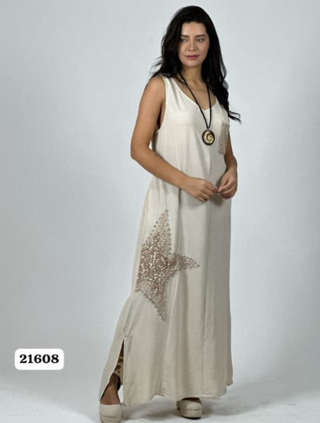 Vestido Largo crepe Modelo Mallorca