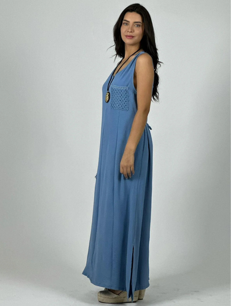 Vestido Largo crepe Modelo Mallorca