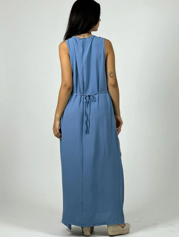 Vestido Largo crepe Modelo Mallorca