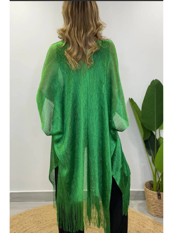 Kimono largo con flecos Modelo Rosario