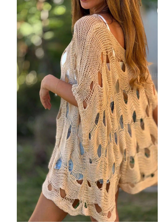 Blusón tejido calado Boho Modelo Ariana