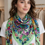 Pañuelo Estampado Verde Floral para Mujer