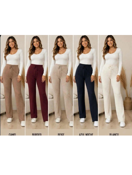 Pantalón Tejido Lanilla Pierna recta Modelo Camelia