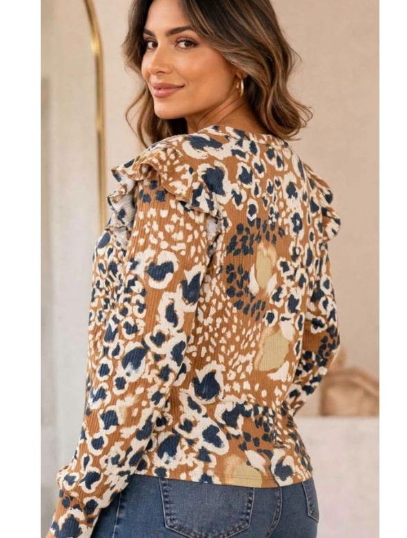 Polera estampada mujer elasticada modelo Genoveva