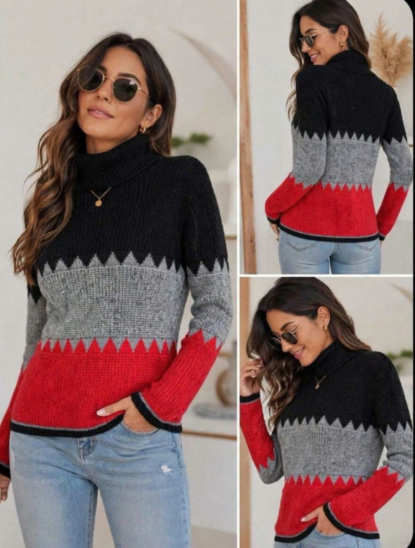 Sweater Tejido Cuello Alto modelo Eloísa