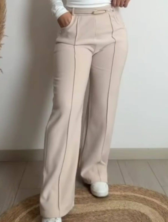 Pantalón sastrero elasticado con cinturon Modelo Lupe