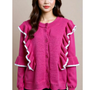 Cardigan  Volados  Modelo Aurora Fucsia