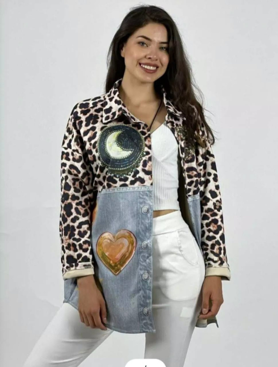 Sobrecamisa Gamuza Print Denim  Modelo Lola