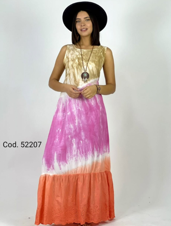 Maxi vestido Broderi Mujer modelo Amaya