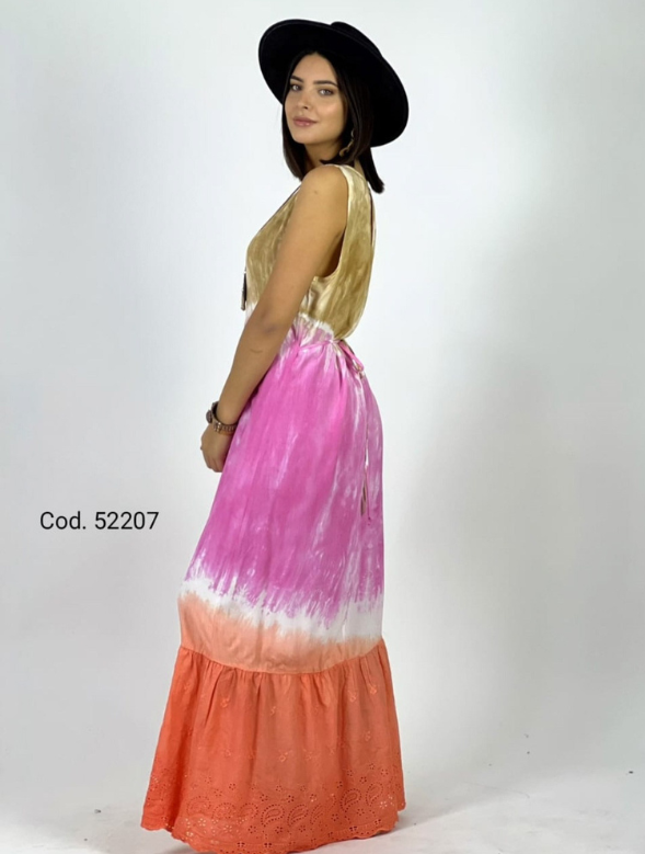 Maxi vestido Broderi Mujer modelo Amaya