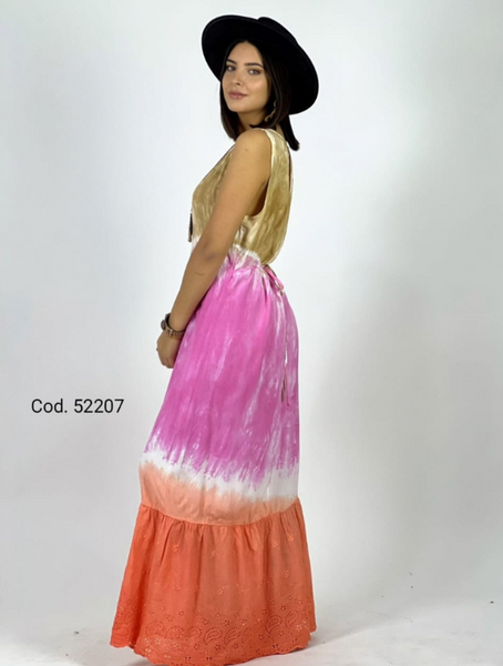 Maxi vestido Broderi Mujer modelo Amaya
