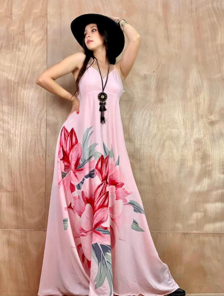 Maxi Vestido Con Flores Modelo Tania