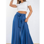 Pantalón Palazzo Mezclilla con Amarre Modelo Francisca