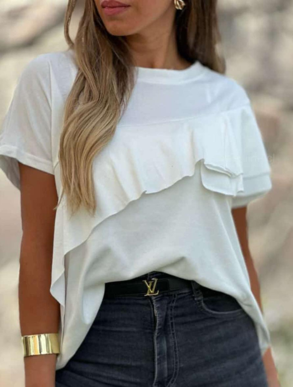 Polera con vuelos modelo Rosario