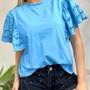 Polera manga  broderi modelo Paula