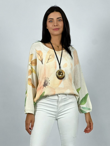Sweater Con Diseño Flor Modelo Andalucía