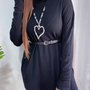 Sweater spandex Color Negro  con cinturon Modelo Carmina