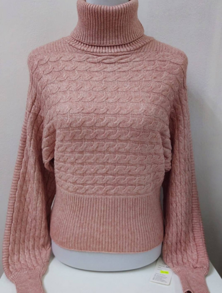 Sweater Trenzado Color Rosa Modelo Anastasia