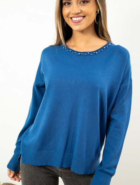 Sweater Color Azul Modelo Teresa