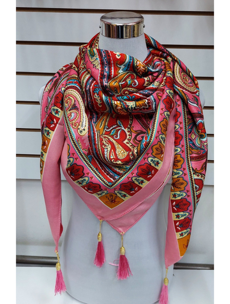 Pañuelo Estampado Boho Color Rosa