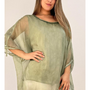 Blusón Oversize Gasa Verde Oliva Modelo Magnolia