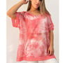 Blusa Tie-Dye Rosa con aplicaciones Brillantes Modelo Simone