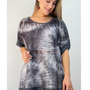 Blusa Tie-Dye Negro  con aplicaciones Brillantes Modelo Simone