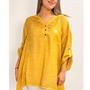 Blusa Oversize Mostaza con Detalle de Botones
