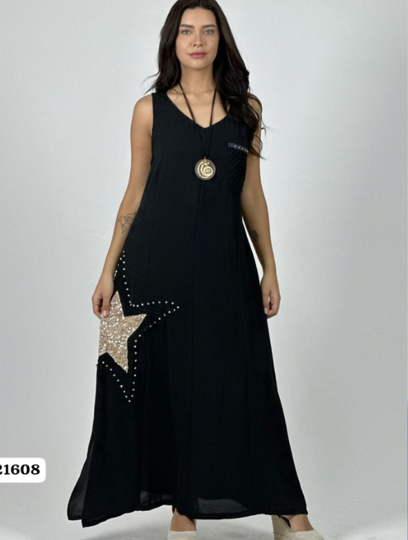 Vestido Largo crepe  Modelo Mallorca