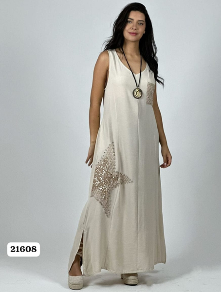 Vestido Largo crepe Modelo Mallorca