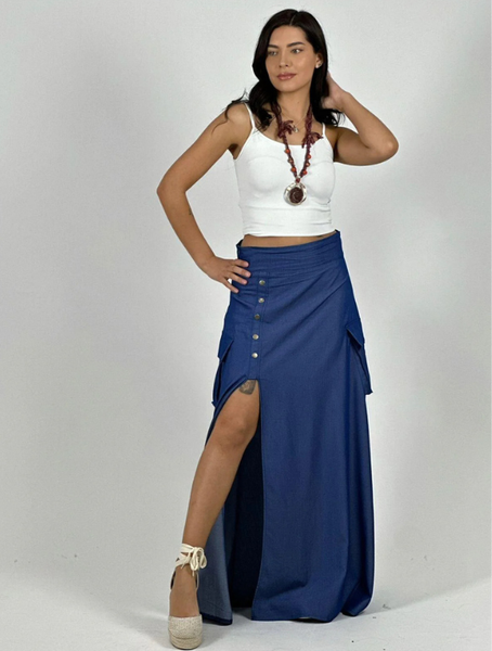 Falda Cargo  Mezclilla Modelo Abigail