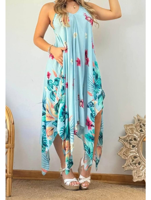 Vestido asimétrico Modelo Flor de Liz