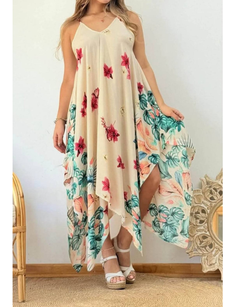 Vestido asimétrico Modelo Flor de Liz