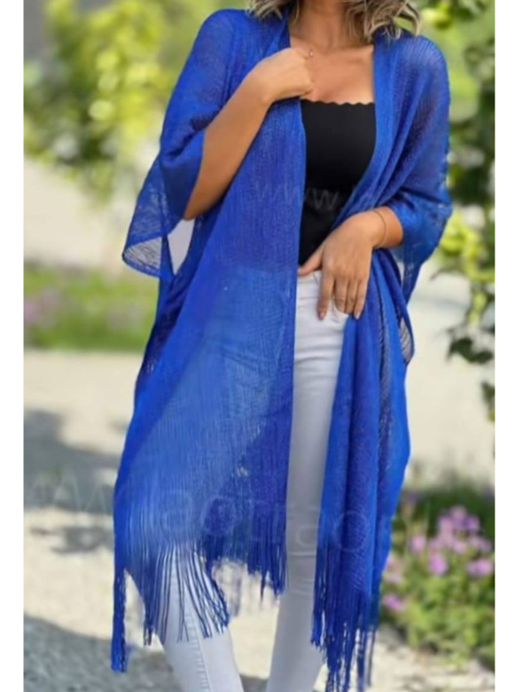 Kimono largo con flecos Modelo Rosario