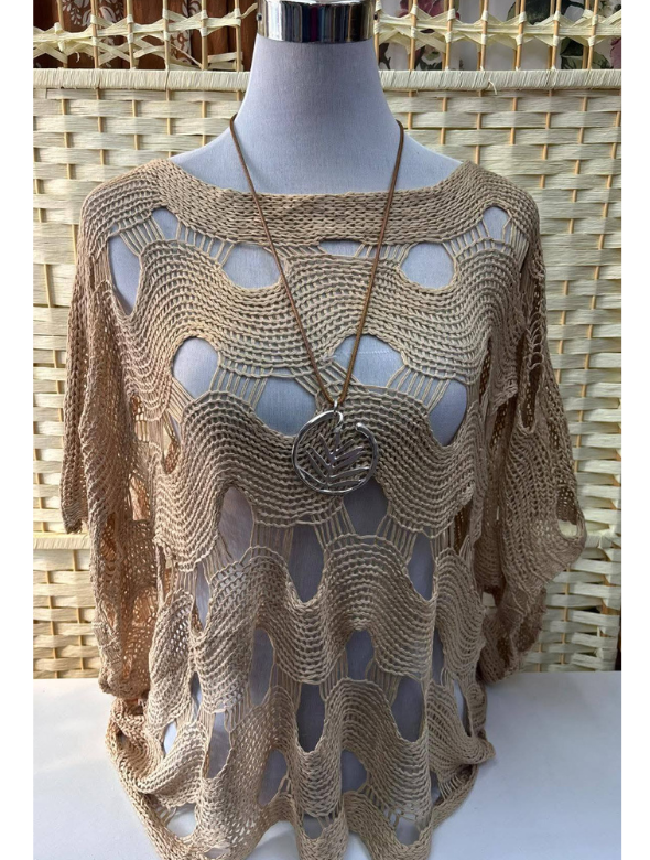 Blusón tejido calado Boho Modelo Ariana