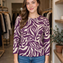 Polera Estampada Animal Print Morado para Mujer