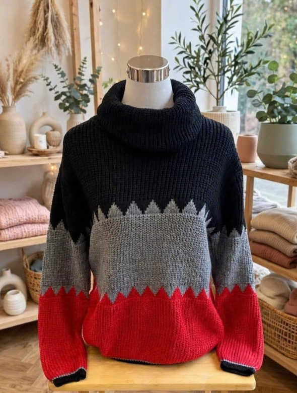 Sweater Tejido Cuello Alto modelo Eloísa