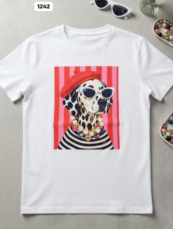 Polera Mujer diseño Dalmata Chic