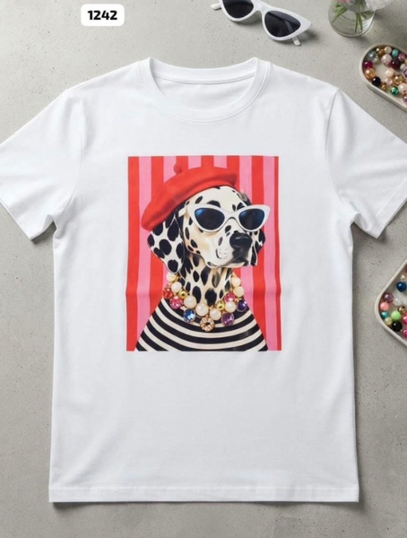Polera Mujer diseño Dalmata Chic