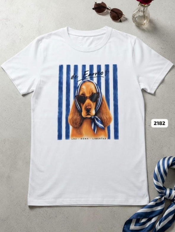 Polera Mujer estampada Cocker Spaniel